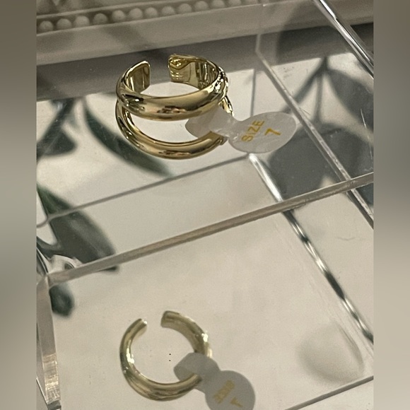 LOREN STEWART × CURATEUR Women’s Gold Deux Open Band Ring Size 7 - Picture 6 of 8